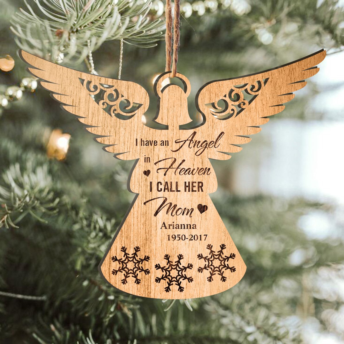 I Have An Angel In Heaven Custom Name Personalizedwitch Personalized Layered Wood Memorial Christmas Ornament