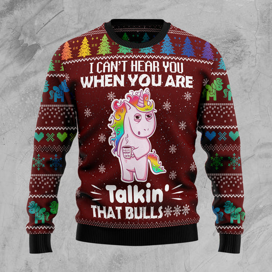 I Can‘t Hear You Unicorn TG51028 Ugly Christmas Sweater