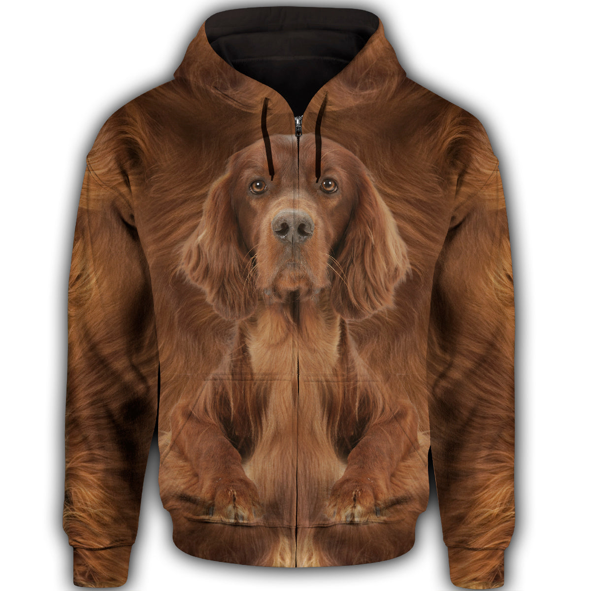 Irish Setter Cute Dog Face T284 - All Over Print Zip Hoodie