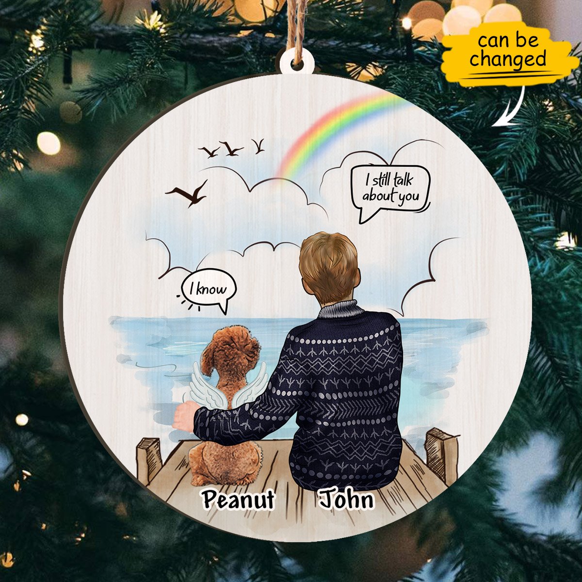 I Still Talk About You Dog Memorial Personalizedwitch Personalized Christmas Printed Wood Ornament