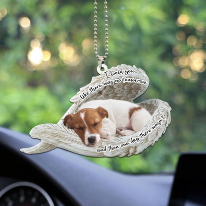 Jack Russell Terrier Sleeping Angel Personalizedwitch Flat Car Ornament