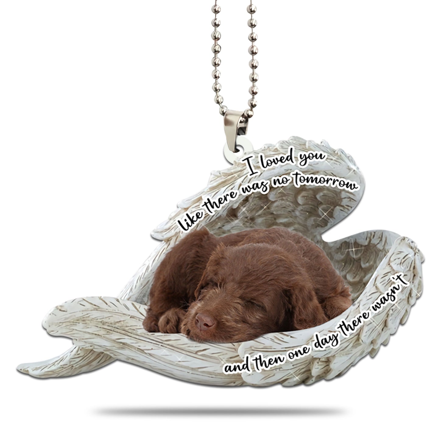Labradoodle Sleeping Angel Personalizedwitch Flat Car Ornament