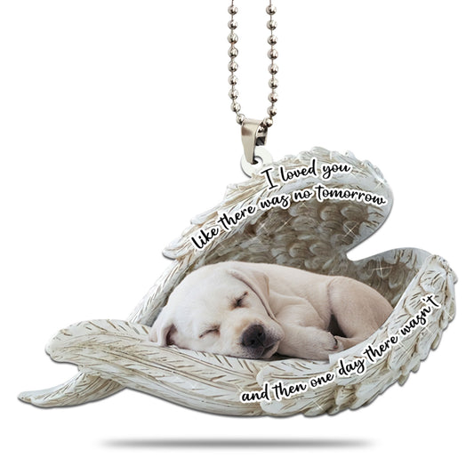 Labrador Retriever Sleeping Angel Personalizedwitch Flat Car Ornament