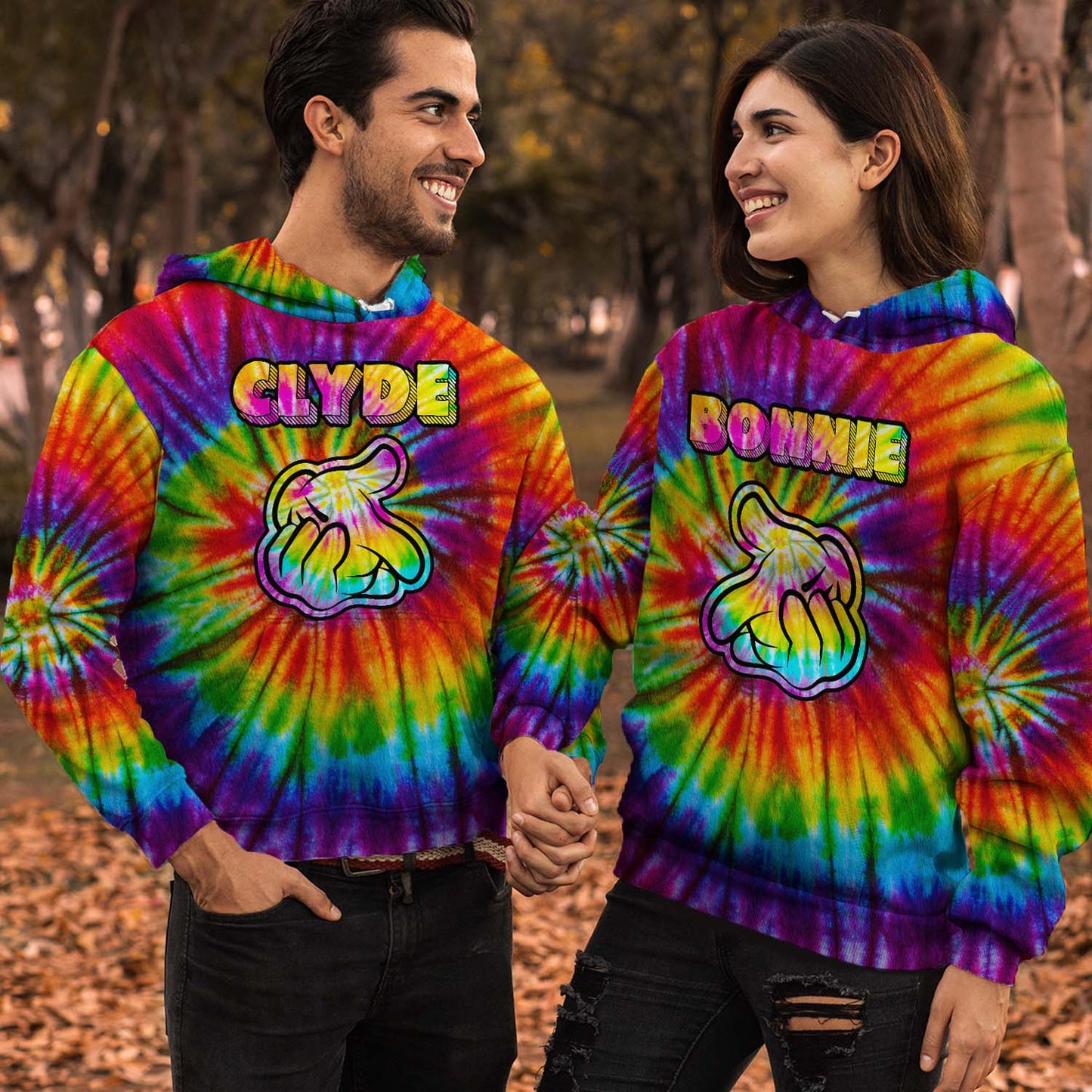 Personalized Bonnie And Clyde Custom Number Name Matching Couple Hoodie Personalizedwitch For Couple