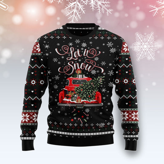 Let It Snow Red Truck G51016 - Ugly Christmas Sweater