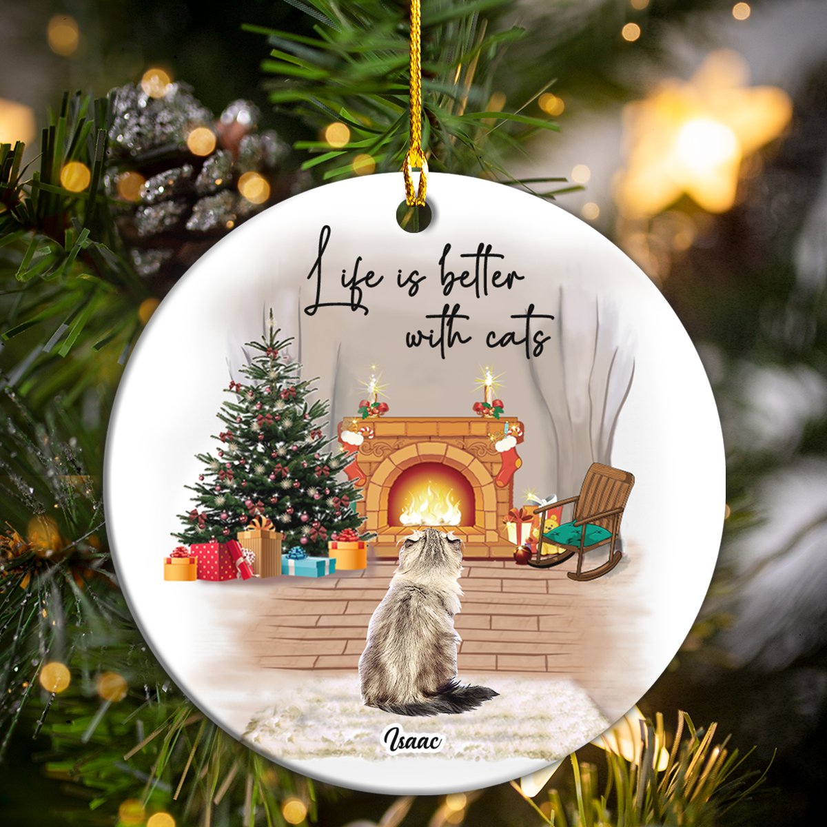 Life Is Better With Cats Personalizedwitch Personalized Christmas Ornament
