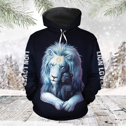 Lion Lover TG51124 unisex womens & mens, couples matching, friends, lion lover, funny family sublimation 3D hoodie christmas holiday gifts (plus size available)