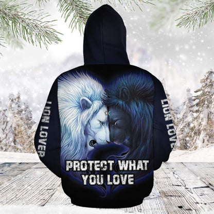 Lion Lover TG51124 unisex womens & mens, couples matching, friends, lion lover, funny family sublimation 3D hoodie christmas holiday gifts (plus size available)