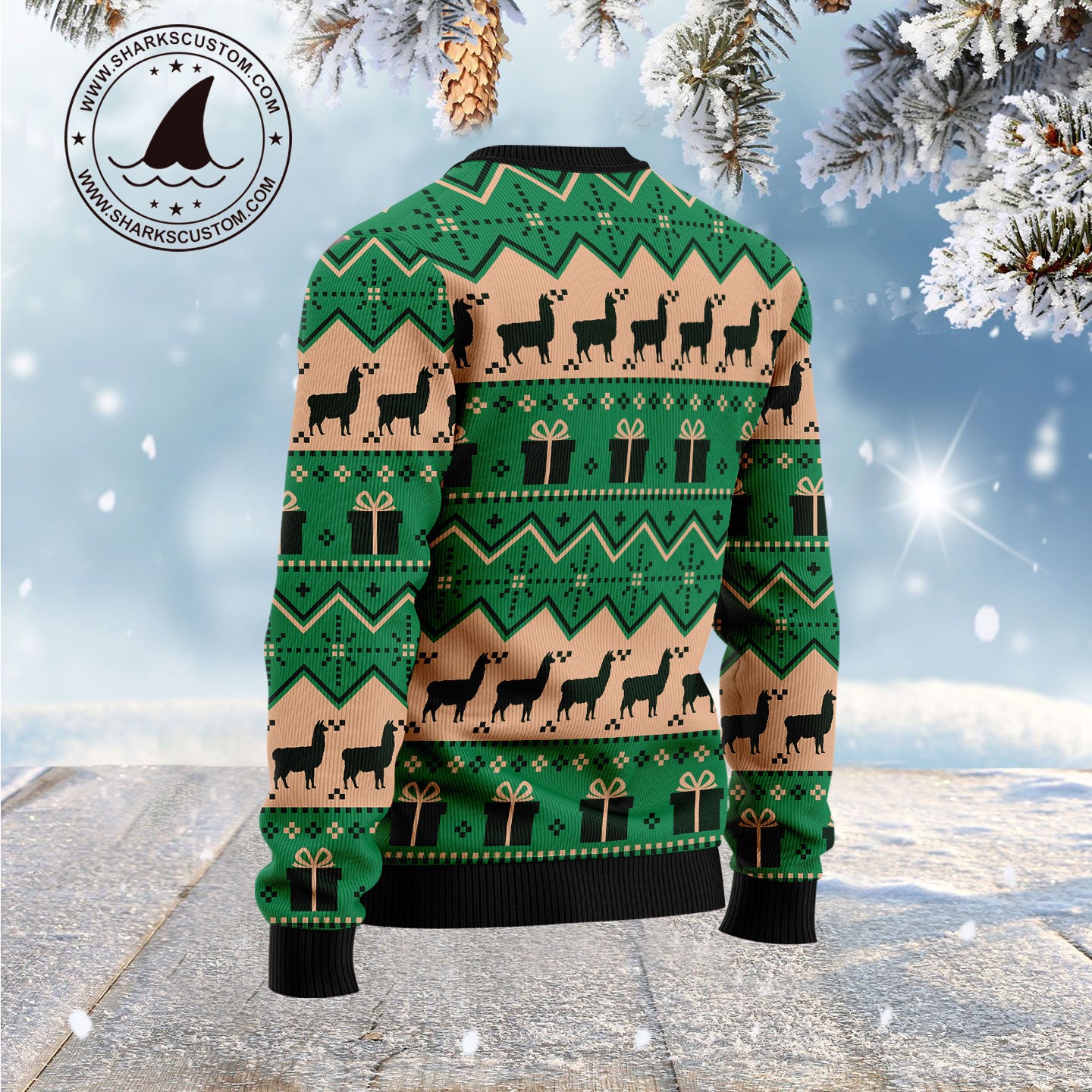Christmas Tree Llama G5128 - Ugly Christmas Sweater unisex womens & mens, couples matching, friends, llama lover, funny family sweater gifts (plus size available)