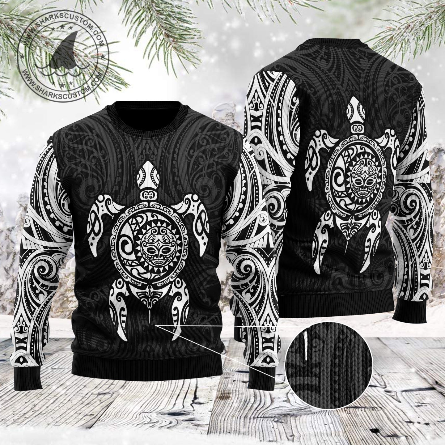 Love Turtle TG51130 unisex womens & mens, couples matching, friends, funny family ugly christmas holiday sweater gifts (plus size available)