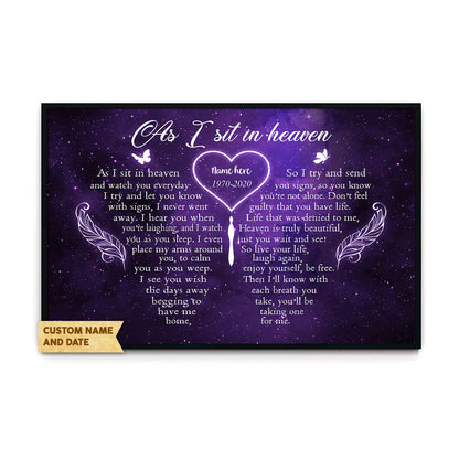 As I Sit In Heaven Galaxy Personalized Print Art Wall