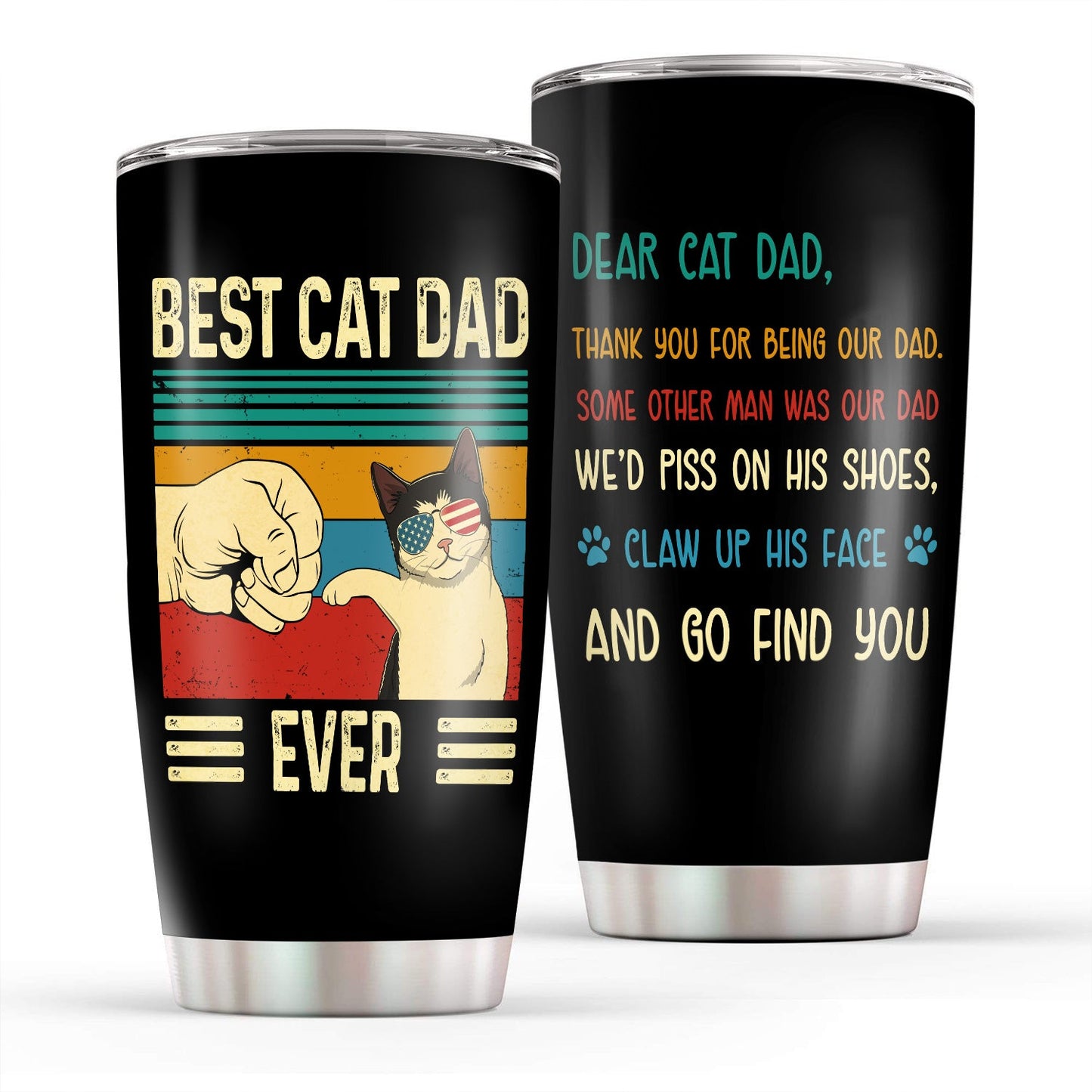 Fathers Day Gifts For Cat Owners Best Cat Dad Ever 20Oz Tumbler –  PERSONALIZEDWITCH