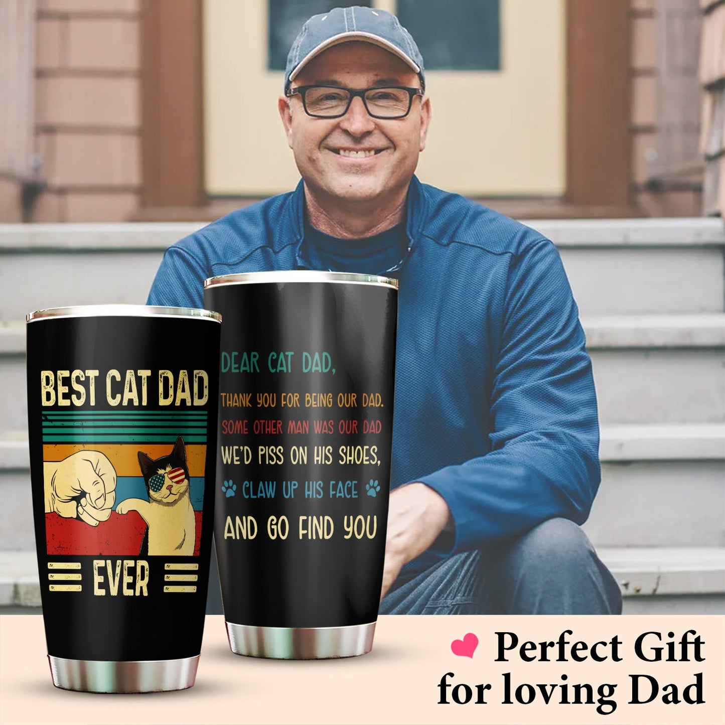 Fathers Day Gifts For Cat Owners Best Cat Dad Ever 20Oz Tumbler –  PERSONALIZEDWITCH