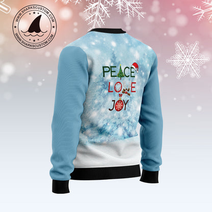 Yorkshire Terrier Peace Love Joy Ugly Sweater D1011 Ugly Christmas Sweater