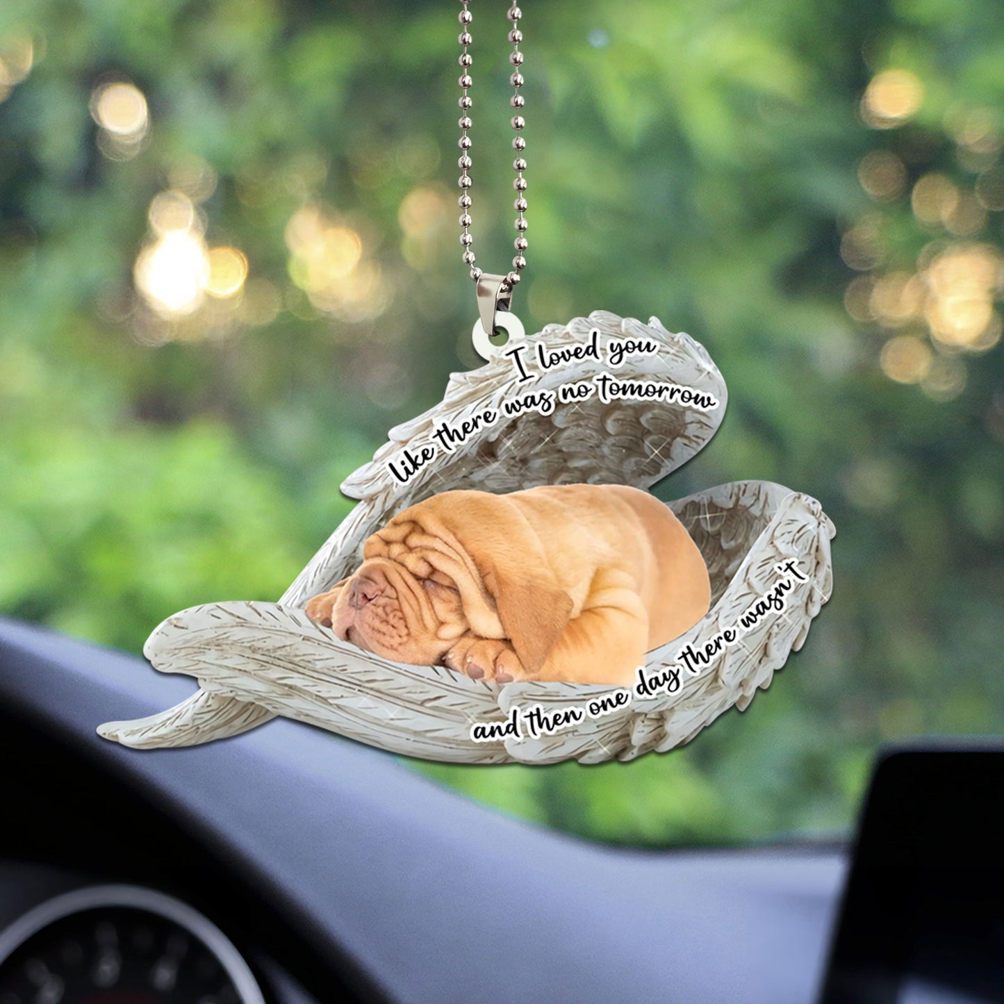 Mastiff Sleeping Angel Dog Personalizedwitch Flat Car Memorial Ornament