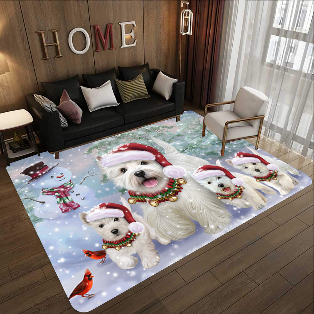 Memorial Winter With West Highland White Terrier Rectangle Rug