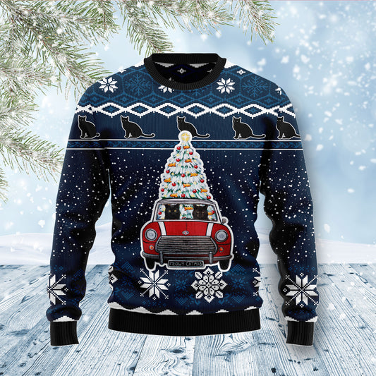 Black Cat Meowy Catmas D2810 Ugly Christmas Sweater