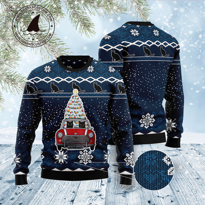 Black Cat Meowy Catmas D2810 Ugly Christmas Sweater