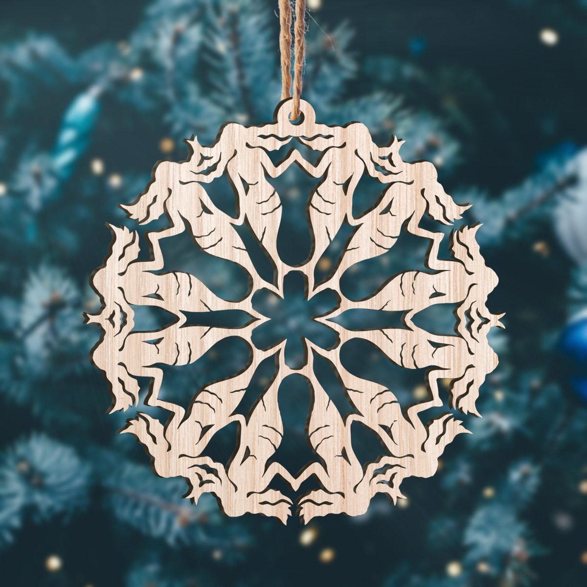 Mermaid Snowflake Personalizedwitch Wood Ornament