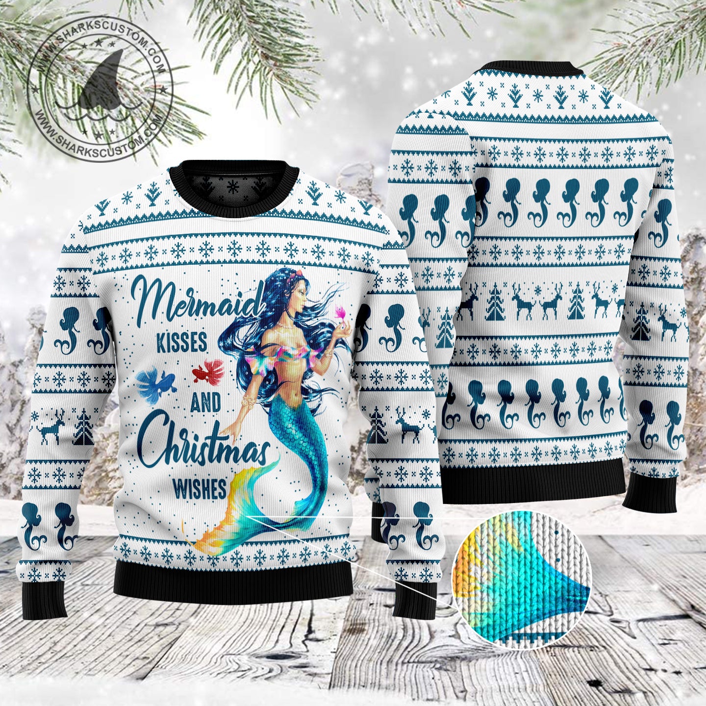 Mermaid Wishes TG5127 Ugly Christmas Sweater