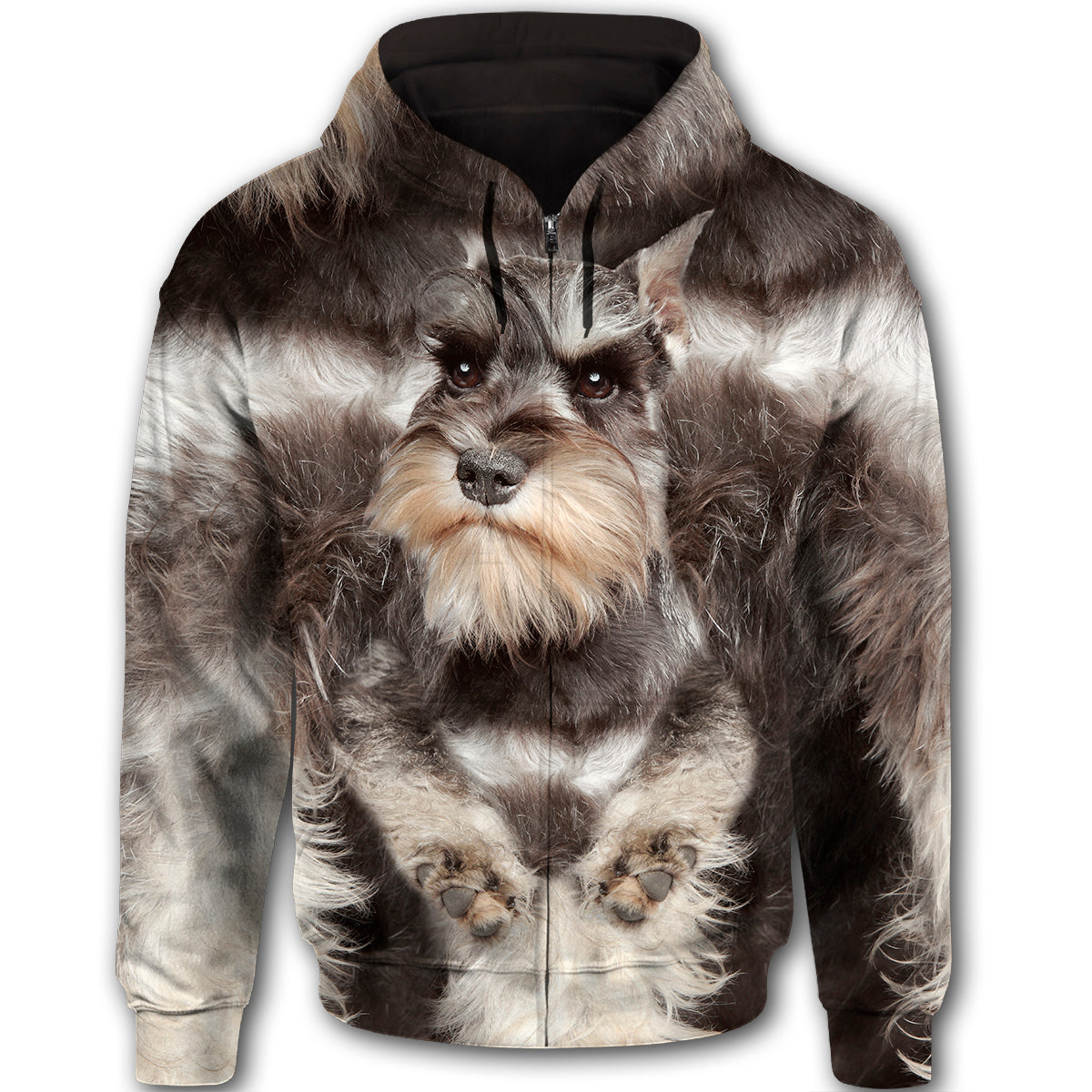 Miniature Schnauzer Cute Dog Face T284 - All Over Print Zip Hoodie