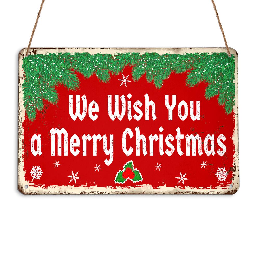 We Wish You A Merry Christmas Personalizedwitch Christmas Metal Sign Outdoor Decor