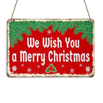 We Wish You A Merry Christmas Personalizedwitch Christmas Metal Sign Outdoor Decor