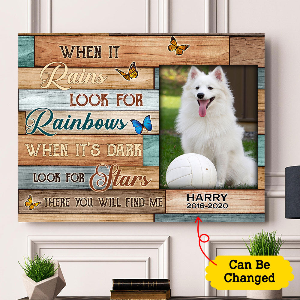 Custom Personalized memorial pet in heaven canvas print wall art unique meaningful family friends dog cat lovers gift ideas - There You Will Find Me TY1703212