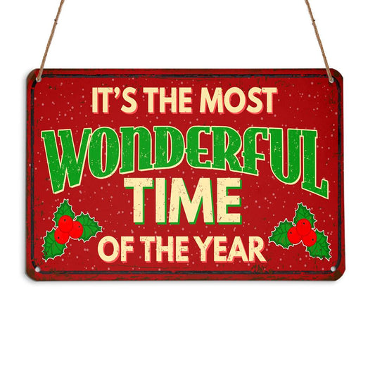 It's The Most Wonderful Time Of The Year Personalizedwitch Christmas Metal Sign Outdoor Decor