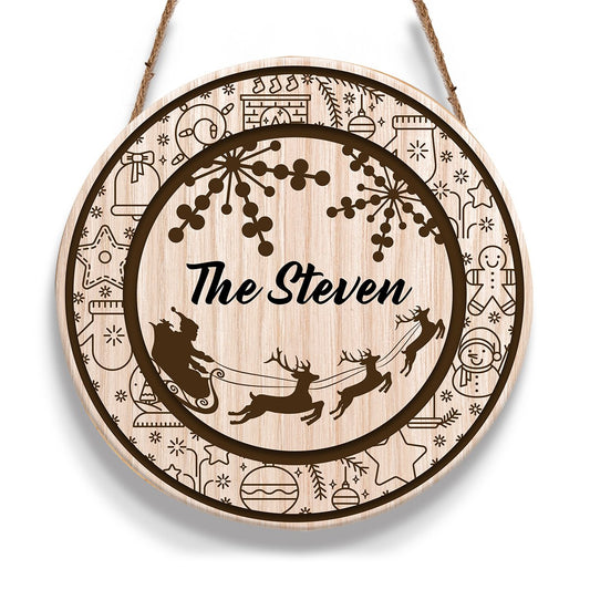 Family Door Sign Personalizedwitch Personalized Round Wood Sign Outdoor Decor