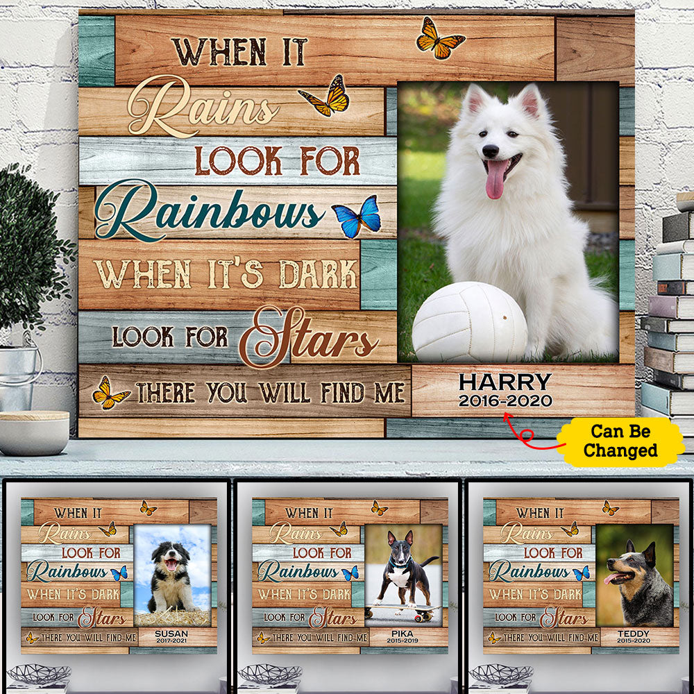 Custom Personalized memorial pet in heaven canvas print wall art unique meaningful family friends dog cat lovers gift ideas - There You Will Find Me TY1703212