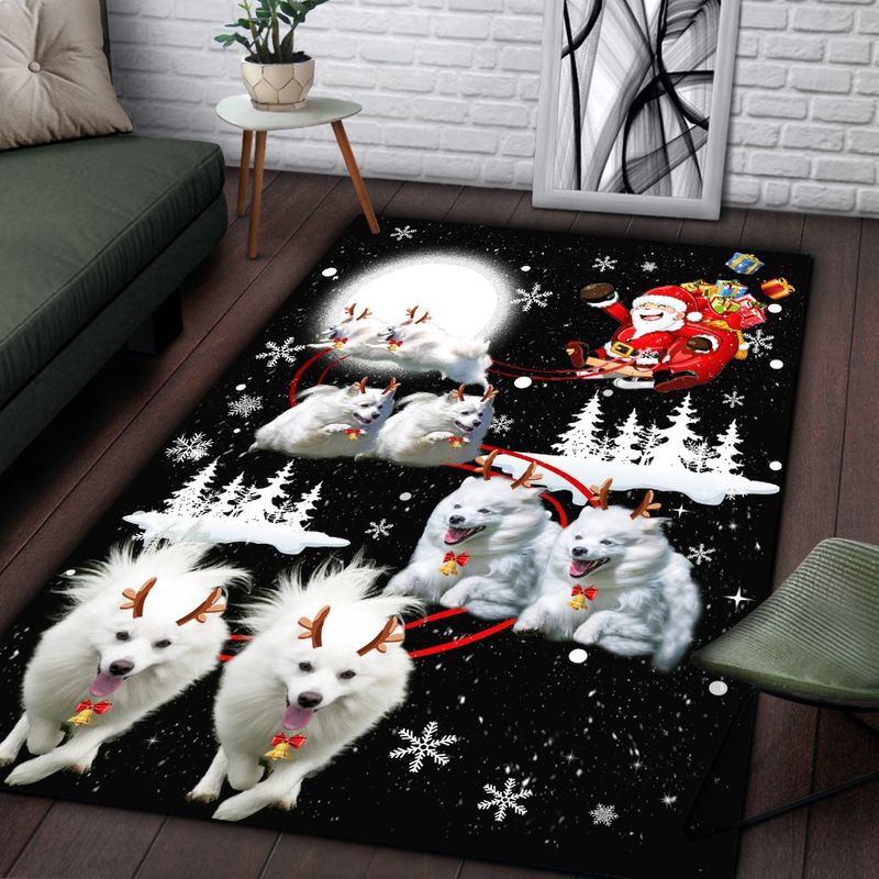 American Eskimo Dog Reindeer Rectangle Rug 22