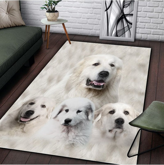Awesome Great Pyrenees Rectangle Rug 22