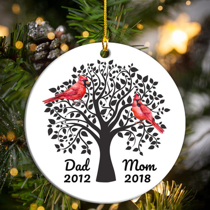 Mom And Dad Cardinals Personalizedwitch Personalized Memorial Christmas Ornament