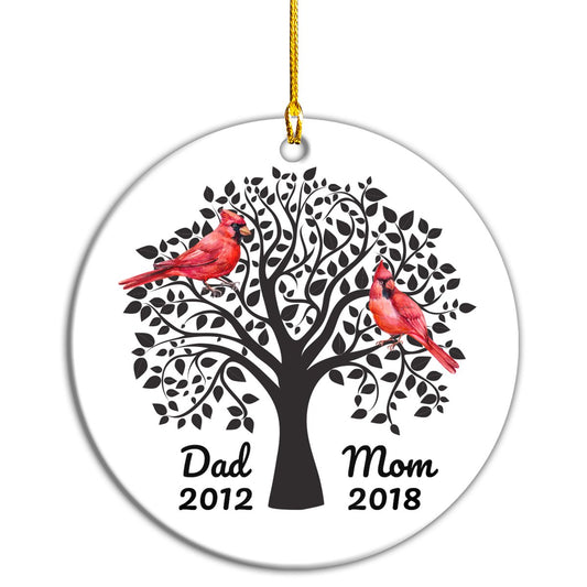 Mom And Dad Cardinals Personalizedwitch Personalized Memorial Christmas Ornament