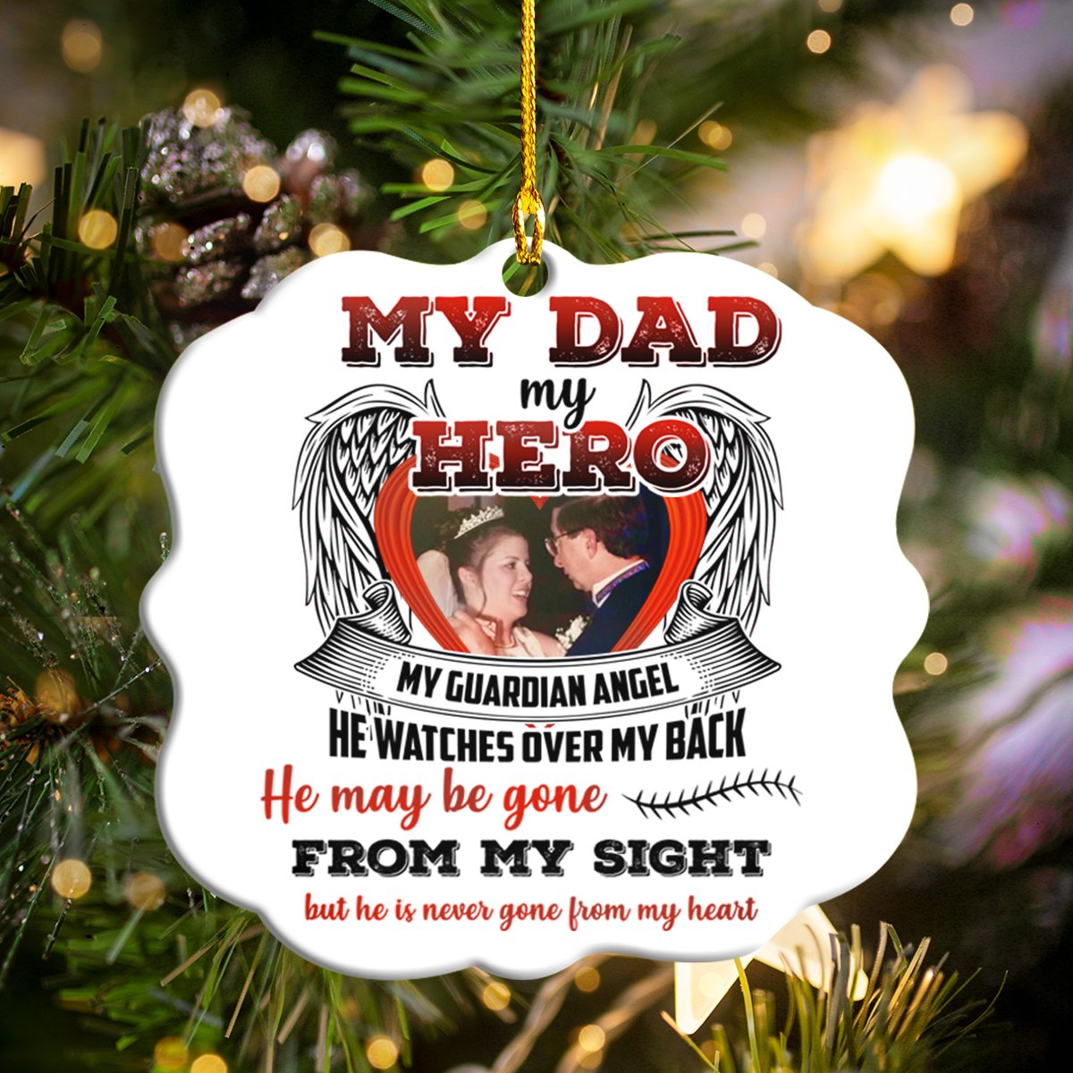 My Dad My Hero Memorial Personalizedwitch Personalized Christmas Ornament