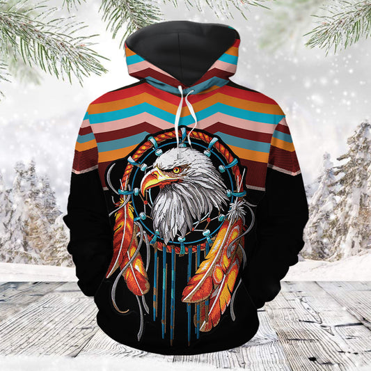 Native Dreamcatcher Eagle TG5124 unisex womens & mens, couples matching, friends, eagle lover, native lover, funny family sublimation 3D hoodie christmas holiday gifts (plus size available)