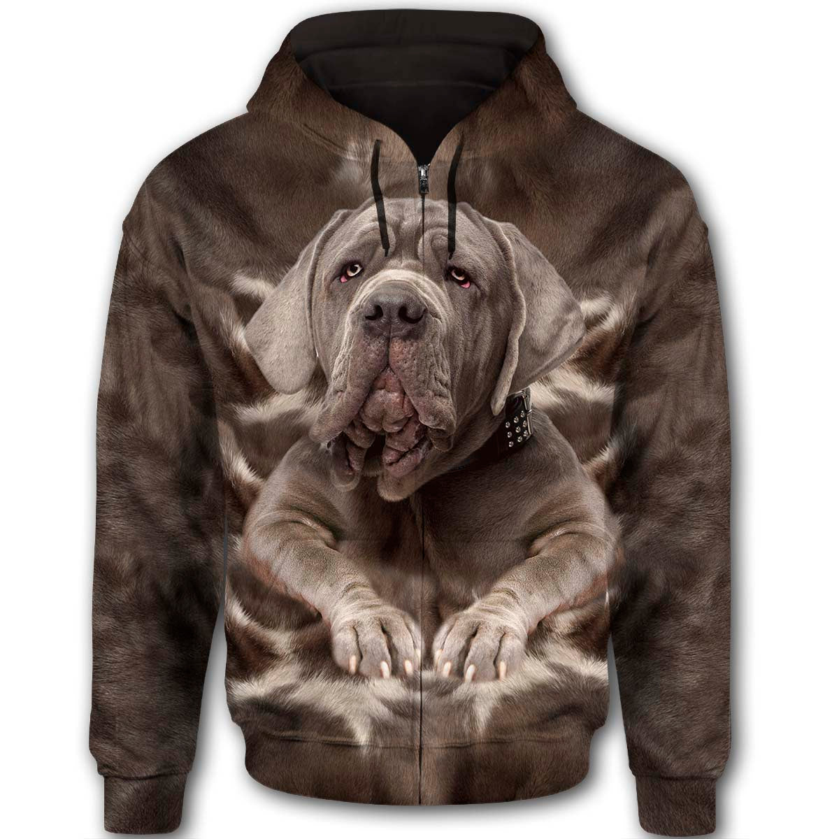 Neapolitan Mastiff Cute Dog Face T284 - All Over Print Zip Hoodie