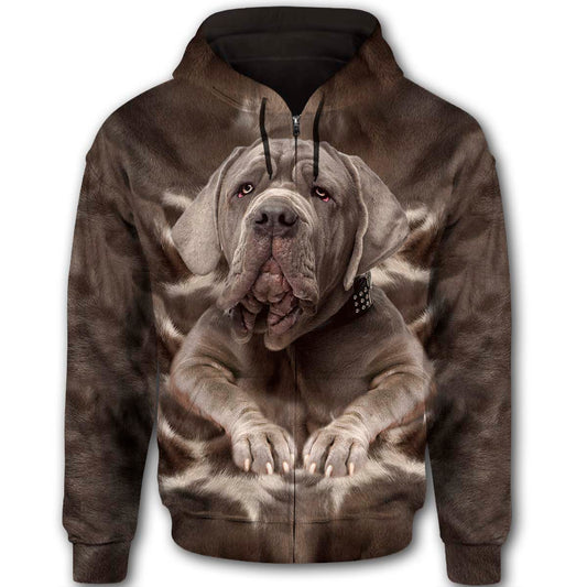 Neapolitan Mastiff Cute Dog Face T284 - All Over Print Zip Hoodie