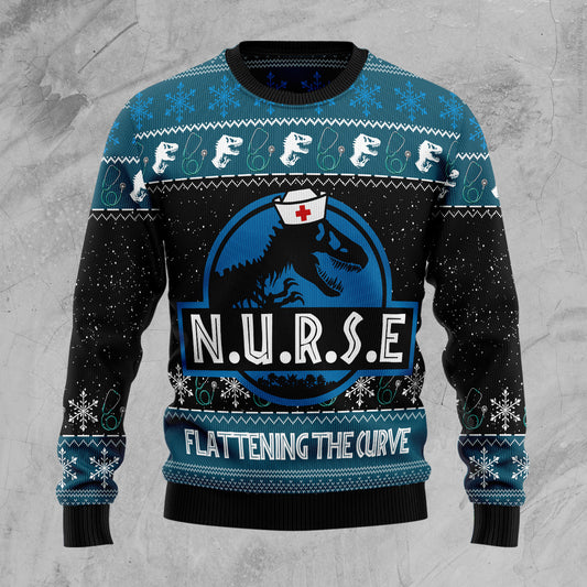 Nurse T-rex TG5115 Ugly Christmas Sweater