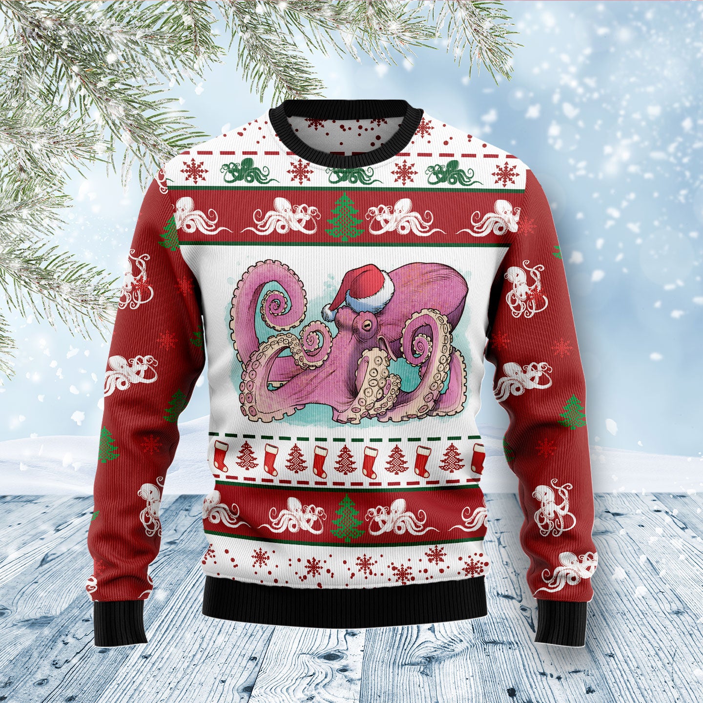 Octopus Noel D2810 Ugly Christmas Sweater