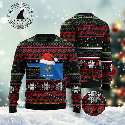 Oklahoma Rose G51130 unisex womens & mens, couples matching, friends, funny family ugly christmas holiday sweater gifts (plus size available)