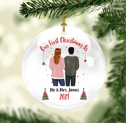 Our First Christmas Couple Personalizedwitch Personalized Ornament