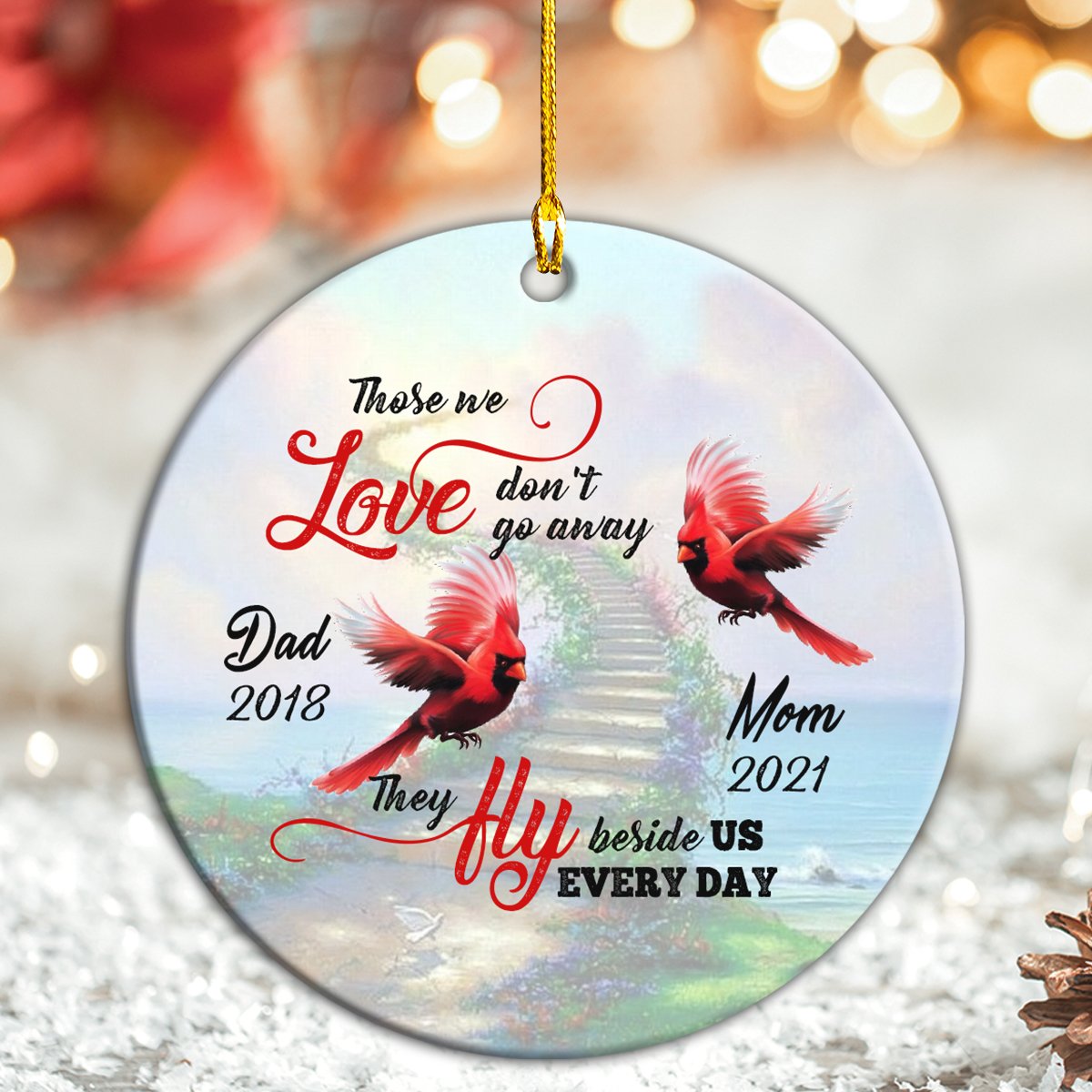 Family Memory Cardinal Personalizedwitch Personalized Christmas Ornament