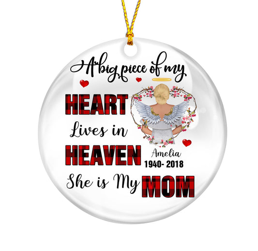 Mom A Big Piece Of My Heart In Heaven Memorial Personalizedwitch Personalized Ornament