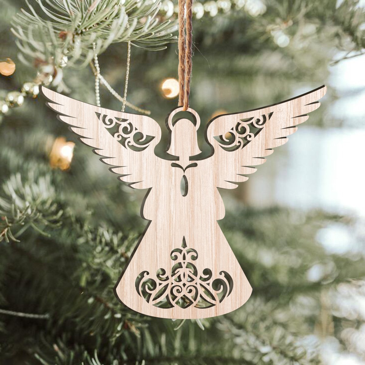 God Angel Personalizedwitch Wood Ornament