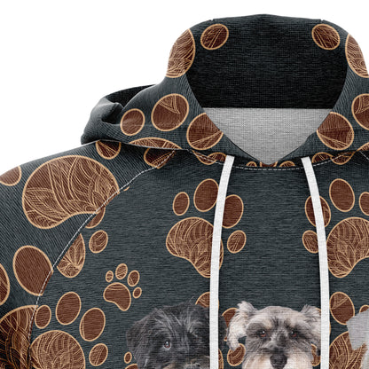 Miniature Schnauzer Floral Paw T274 All Over Print Unisex Hoodie