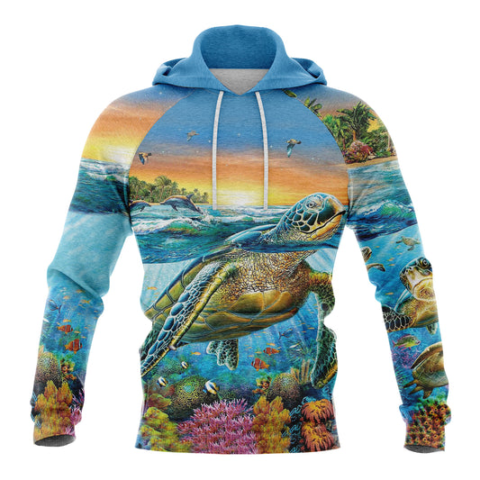 Awesome Sea Turtle G51117 All Over Print Unisex Hoodie