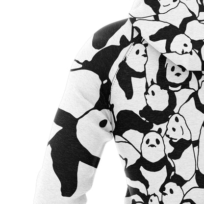 Black and White Cute Panda H27404 All Over Print Unisex Hoodie
