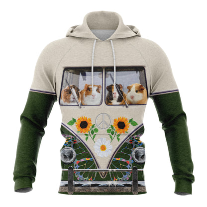 Guinea Pig Hippie Bus G5828 All Over Print Unisex Hoodie